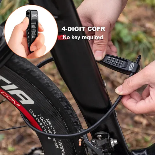 Miniatura 5 de CXWXC Cerradura de amarre con cremallera, 4 dígitos para casco de bicicleta, motocicleta, patineta, esquís, snowboard, cochecito y gabinete, ideal