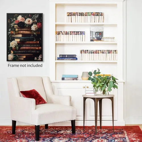 Miniatura 4 de Pósteres de lienzo de libro de Academia oscura, arte de pared floral botánico Moody botánico, pintura al óleo estética victoriana antigua