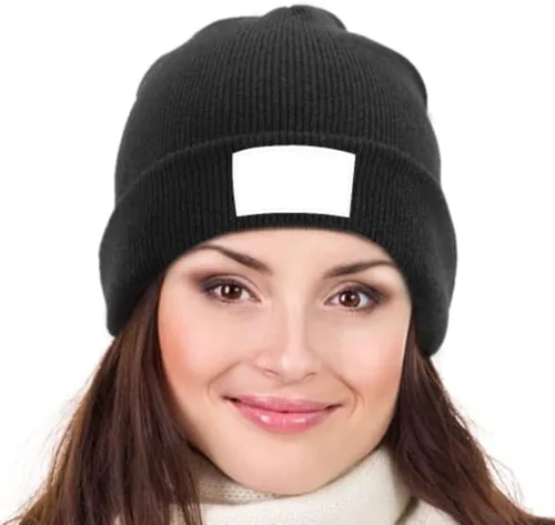 Miniatura 4 de Gorro de invierno para mujeres y hombres, gorro de invierno con puños, gorro de invierno cálido con calavera, gorra de punto liso
