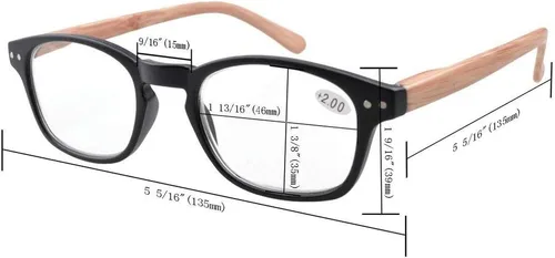 Miniatura 7 de Eyekepper Gafas de lectura clásicas para hombre, paquete de 5 con bisagras de resorte Brazos impresos de grano de madera