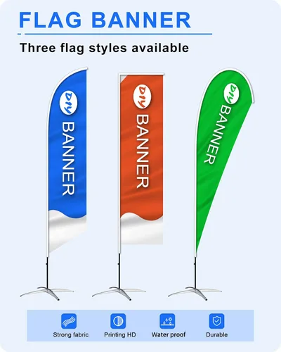 Miniatura 3 de Banderas de plumas publicitarias personalizadas para negocios al aire libre, logotipo personalizado y texto en la bandera abierta, carteles