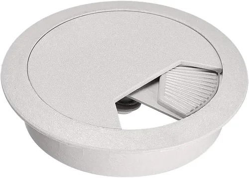uxcell Cubierta para agujero para cable, 2-3/8 pulgadas de plástico para escritorio, ojales para oficina, PC, organizador de cables, 5 unidades, Gris
