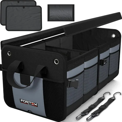 Miniatura 11 de FORTEM Organizador de maletero con enfriador para SUV, organizador y almacenamiento de automóvil, multicompartimento plegable, regalo de Navidad