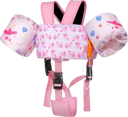 Moko Banda de natación para niños de 20-30-50 libras, bonito chaleco de natación de dibujos animados para niños pequeños, flotadores de piscina con