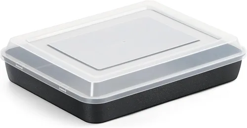 Miniatura 8 de P&P CHEF Molde para horno tostador con tapa, bandeja rectangular antiadherente para hornear y asar, núcleo de acero inoxidable y cubierta