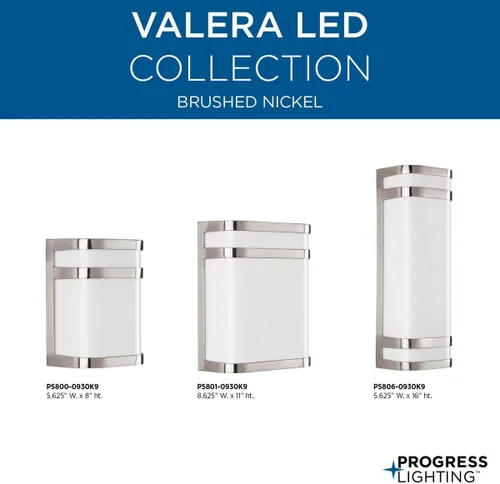 Miniatura 11 de Progress Lighting Valera LED Collection - Farol acrílico blanco mate con pantalla moderna para exteriores, pequeña pared, luz de bronce