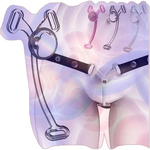 Miniatura 8 de Jaula plana masculina con correa ajustable de tres vías, dispositivos invertidos planos populares -USLA05 (B: rosa, corto)