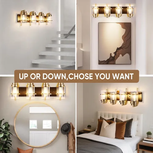 Miniatura 3 de Apliques de pared de color negro mate y latón, moderna lámpara de pared interior para chimenea, lámpara de pared de granja para baño, pasillos