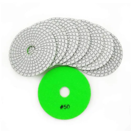 Miniatura 10 de SHDIATOOL Juego de 8 almohadillas de pulido húmedo de diamante de 4 pulgadas/3.937 in de diámetro, más un respaldo de goma de 5/8 pulgadas -11