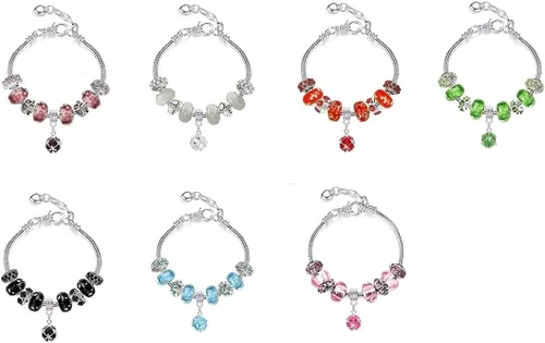 Miniatura 3 de Fit Pandora Pulseras con Encantos Conjunto de Joyas para Niñas Adolescentes Ideas de Regalos Ajustable 6.7-8.3 Pulgadas
