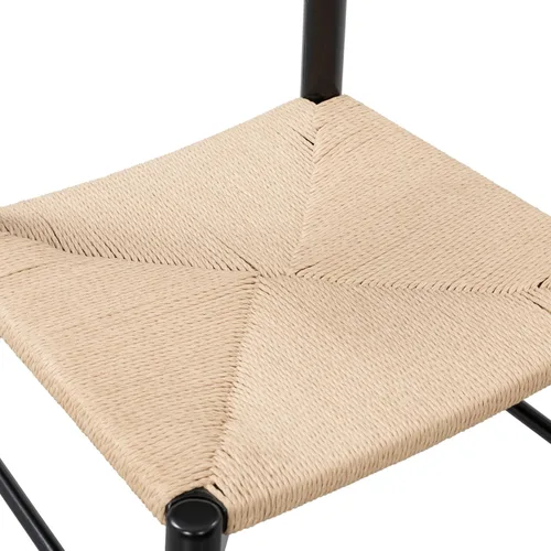 Miniatura 10 de Poly & BARK Hamm Silla de comedor – 18 pulgadas de altura del asiento, marco de roble macizo, asiento de cuerda tejida a mano, diseño moderno