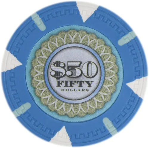 Miniatura 4 de Claysmith Gaming The Mint Poker Chip - Compuesto de arcilla pesada de 0.48 oz, paquete de 50 Azul ($10 Dark Blue)