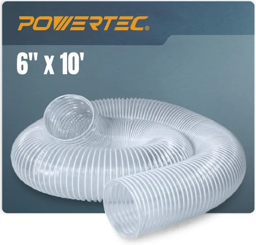 Miniatura 11 de POWERTEC Manguera de recolección de polvo de 2-1/2 pulgadas x 10 pies, manguera flexible de PVC para sierra de mesa, sierra de cinta, mesa