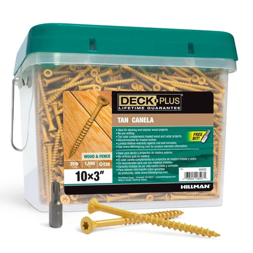 Miniatura 81 de Deck Plus Tornillos para Madera Exterior y Cercas con Revestimiento Epoxi de 2-1/2 Pulgadas #10 x 2-1/2" Torx/Star Drive Incluido Rosca Gruesa, Verde