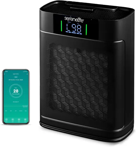 SereneLife Purificador de aire HEPA para el hogar, WiFi inteligente y control de aplicaciones, purificador de aire ultra silencioso para dormitorios