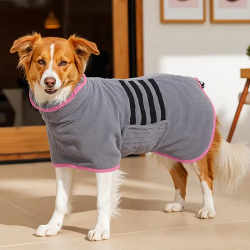 Miniatura 10 de Albornoz de Microfibra para Perro Toalla Envolvente para Perro Abrigo de Secado Súper Absorbente Albornoz de Baño para Cachorro, Perros Medianos