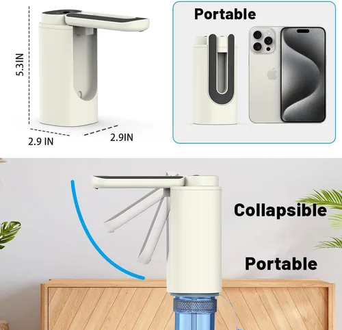 Miniatura 4 de Dispensador de agua portátil para botella de 5 galones, dispensador de agua, bomba de agua eléctrica, bomba de agua recargable para jarra de 5