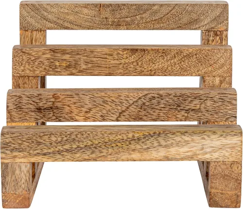 Miniatura 7 de Creative Co-Op - Soporte para tabla de cortar de madera de mango de 6 pulgadas con 3 secciones para cocina, natural