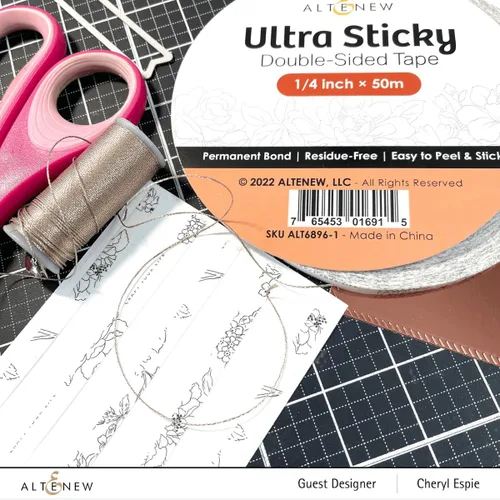 Miniatura 3 de Altenew Cinta ultra adhesiva de doble cara (1/4 pulgada × 164.0 ft), adhesivo permanente, adhesivo, fácil de despegar y pegar, adhesivo
