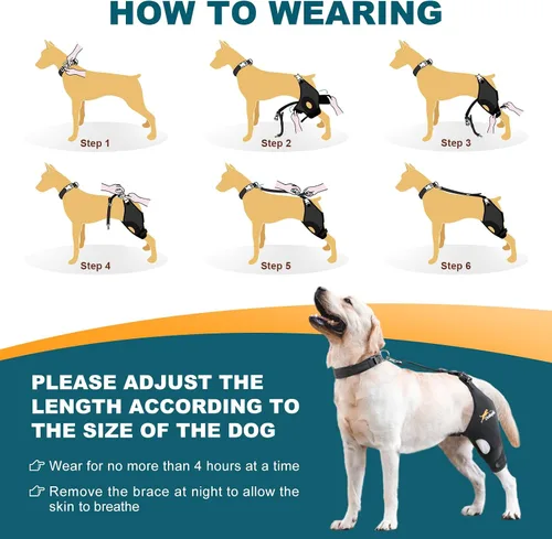 Miniatura 6 de Rodillera para perro para pierna trasera desgarrada del ligamento cruzado anterior, soporte para luxación de rótula u osteoartritis, lesiones