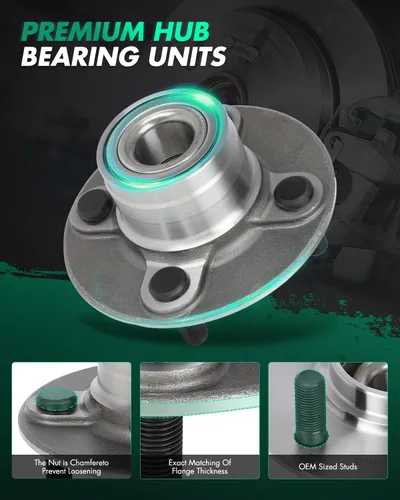 Miniatura 4 de SCITOO 512025 Conjunto de cojinete y cubo de rueda 1991-1999 para Nissan Sentra 1996-2000 para Nissan Lucin 4 Lugs Hub Kit de montaje del cojinete