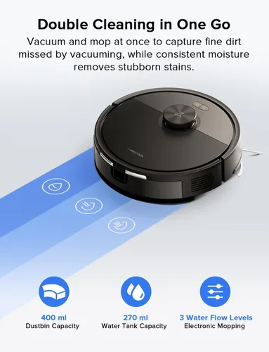 Miniatura 4 de Roborock Q7 L5 - Robot aspirador y fregona, 8,000 Pa de succión, actualización de Q5 Pro, sistema dual anti-enredo, navegación LiDAR, mapeo