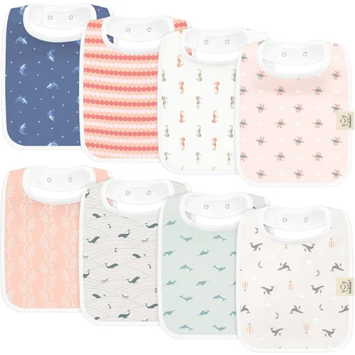 Miniatura 16 de KeaBabies Paquete de 8 baberos orgánicos para bebés para niños y niñas - Baberos súper absorbentes de algodón para bebé niña y niño, baberos