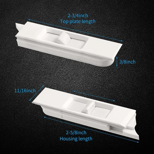 Miniatura 2 de Jetec 20 pares de pestillos inclinables de plástico blanco para construcción, pares de pestillos deslizantes con resorte para ventana corrediza