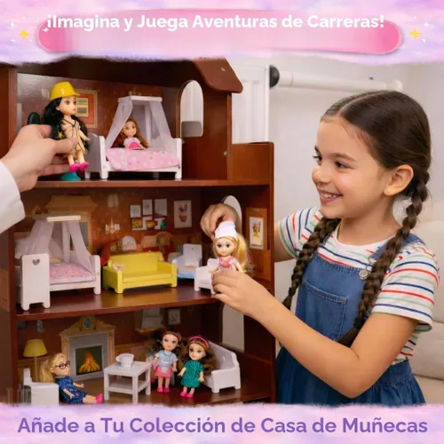 Miniatura 5 de Liberty Imports Little Career - Muñecas pequeñas con vestidos, mini muñecas pequeñas imaginativas con trajes para chef, médico, piloto, ingeniero