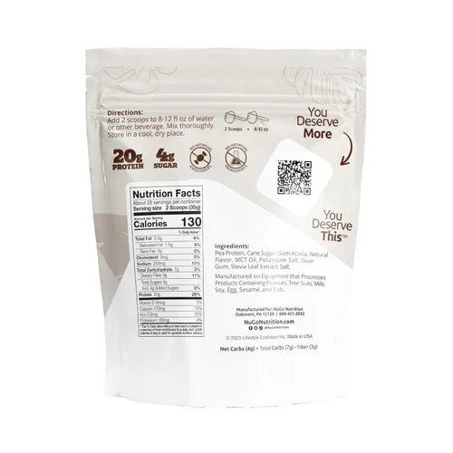 Miniatura 2 de NuGo Proteína vegetal en polvo, vainilla, 0.71 onzas de proteína vegana de guisante, baja en azúcar, sin gluten, ingredientes sin lácteos, sin soja