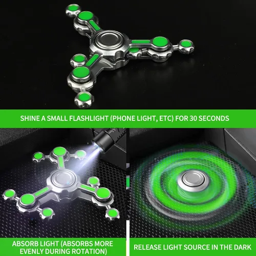 Miniatura 4 de Dilabnba Infinity Gear Fidget Spinners juguete para niños y adultos, juguete de metal fresco para aliviar el estrés, antiansiedad, luz que brilla