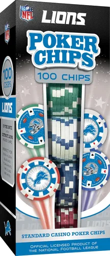 Miniatura 17 de Masterpieces Casino - NFL Buffalo Bills - Juego de fichas de póquer de alta calidad de 100 piezas con bandeja