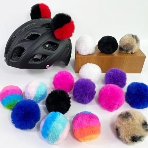 Miniatura 6 de Bolas redondas suaves para decoración de casco, accesorios de casco, 2 unidades para motocicleta, bicicleta, casco de esquí, diseño reutilizable