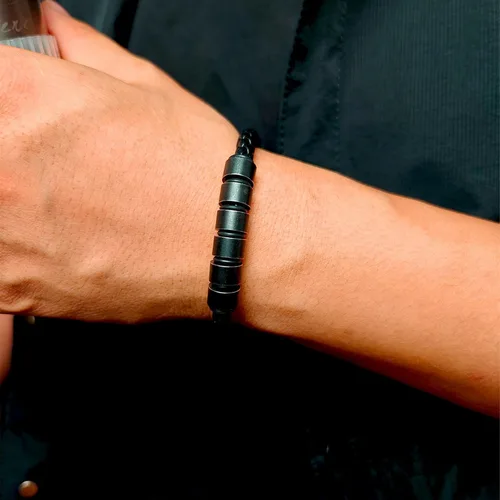 Miniatura 6 de Pulsera personalizada para hombre con cuentas de nombre personalizadas, pulsera de cuero trenzado personalizada grabada con 2-6 nombres