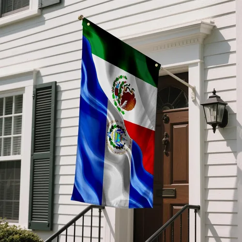 Miniatura 6 de Bandera guatemalteca de Guatemala y El Salvador de 3 x 5 pies de doble cara impresa para interiores y exteriores, bandera decorativa de tela