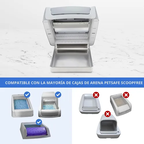 Miniatura 2 de Bandeja de arena reutilizable de acero inoxidable compatible con cajas de arena autolimpiantes para gatos sin cuchara Petsafe – Nunca absorbe