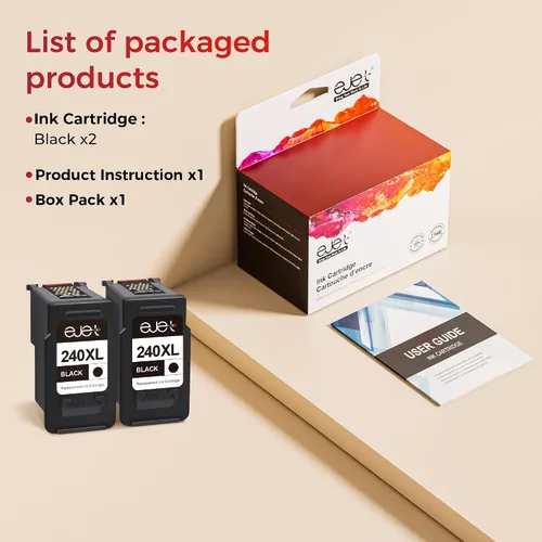 Miniatura 5 de ejet 240XL PG-240 Cartucho de tinta negro de repuesto para Canon 240XL Cartucho de tinta negro PG-240 XL para impresora Canon Pixma MG3620 TS5120
