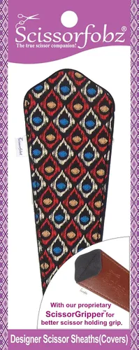 Miniatura 50 de Fundas protectoras para tijeras de diseñador, 4 unidades, tamaño surtido, diseño floral victoriano azul #4-304 Jardín floral victoriano azul