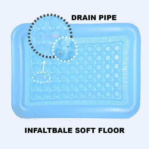 Miniatura 7 de Piscinas inflables para niños y adultos, 82 x 57 x 25 pulgadas con suelo suave inflable, piscina familiar duradera para patio trasero, jardín o 82