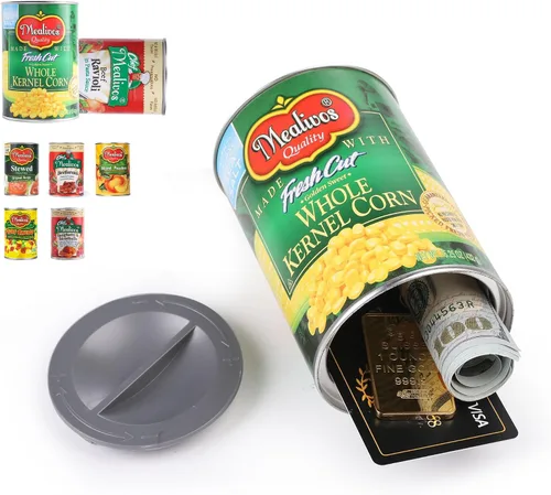 Miniatura 11 de Caja de seguridad falsa con forma de lata, perfecta para ocultar almacenamiento, llave, efectivo, joyas, tarjeta (1- Estilo francés de judías verdes)