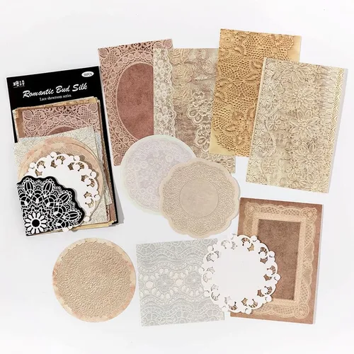 Miniatura 19 de Kit de papel para álbum de recortes, organizador de diario de collage redondo hueco, materiales para adultos, suministros de decoración de diario