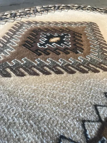 Miniatura 5 de Kingdom South West - Alfombra ovalada de nativos americanos, diseño bereber beige, D143 (3 pies x 4 pies 7 pulgadas, ovalada)