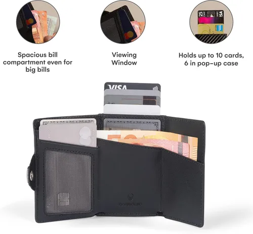 Miniatura 4 de DONBOLSO Cartera Flip I Slim Wallet con Flip Case I Tarjetero para hasta 10 tarjetas