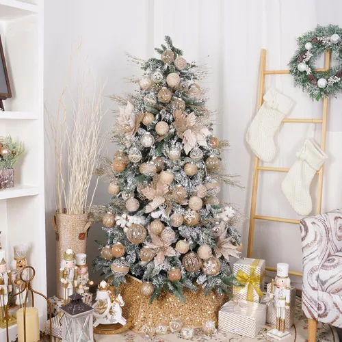 Miniatura 6 de XmasExp - Juego de adornos de bolas de Navidad para granja, adornos rústicos inastillables para árbol de Navidad, 12 unidades, 2.76 pulgadas