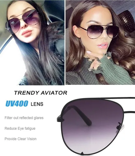 Miniatura 3 de Gafas de sol de aviador espejadas para hombres y mujeres, diseño de moda UV400