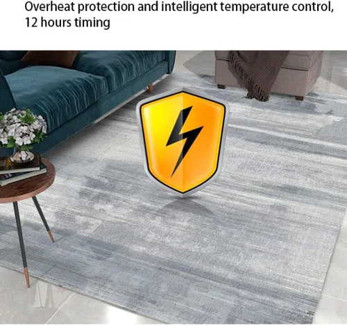Miniatura 4 de Alfombra de piso con calefacción de cristal de carbono, temporizador y termostato calentado, alfombra de gran tamaño con calefacción para invierno
