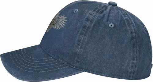 Miniatura 4 de Cowboy Hat Trendy Hats for Man and Women Djustable Four Season Outdoor Baseball Cap of Hell Skull with Angel Navy Blue