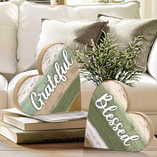Miniatura 2 de Jetec 2 decoraciones rústicas para sala de estar, estante del hogar, mantel de entrada, mesa de entrada, centro de mesa cristiano, centro de mesa