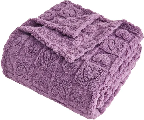 Miniatura 11 de FY FIBER HOUSE - Mantas con diseño de corazón a cuadros, mantas suaves y cálidas para regalos para amantes, madres, padres, lavables y ligeras