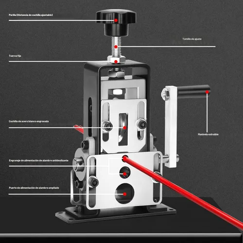 Miniatura 5 de Trivd Frol Máquina peladora manual de alambre, calibre de alambre de 0.06 pulgadas a 1 pulgada, máquina peladora de alambre de cobre, herramienta